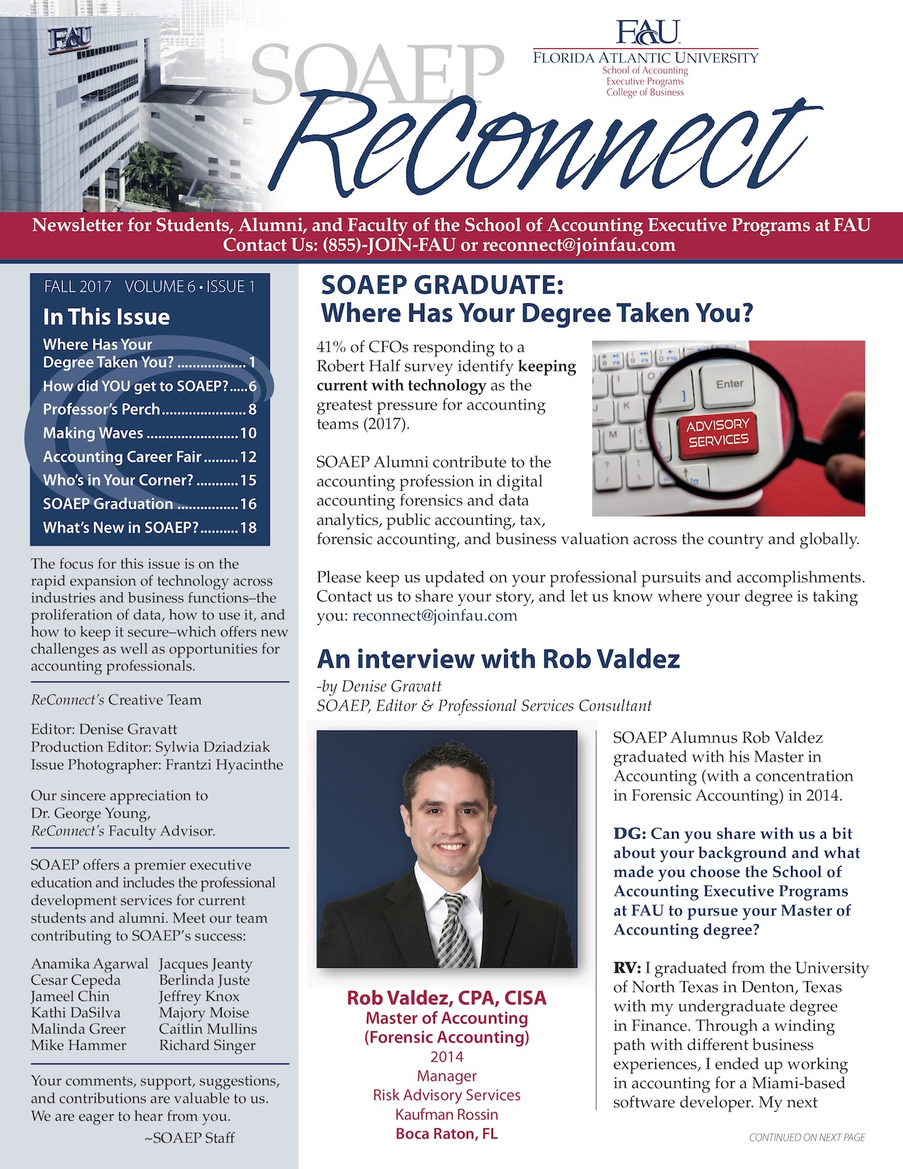 ReConnect Newsletter FAU School of Accounting Executive Programs