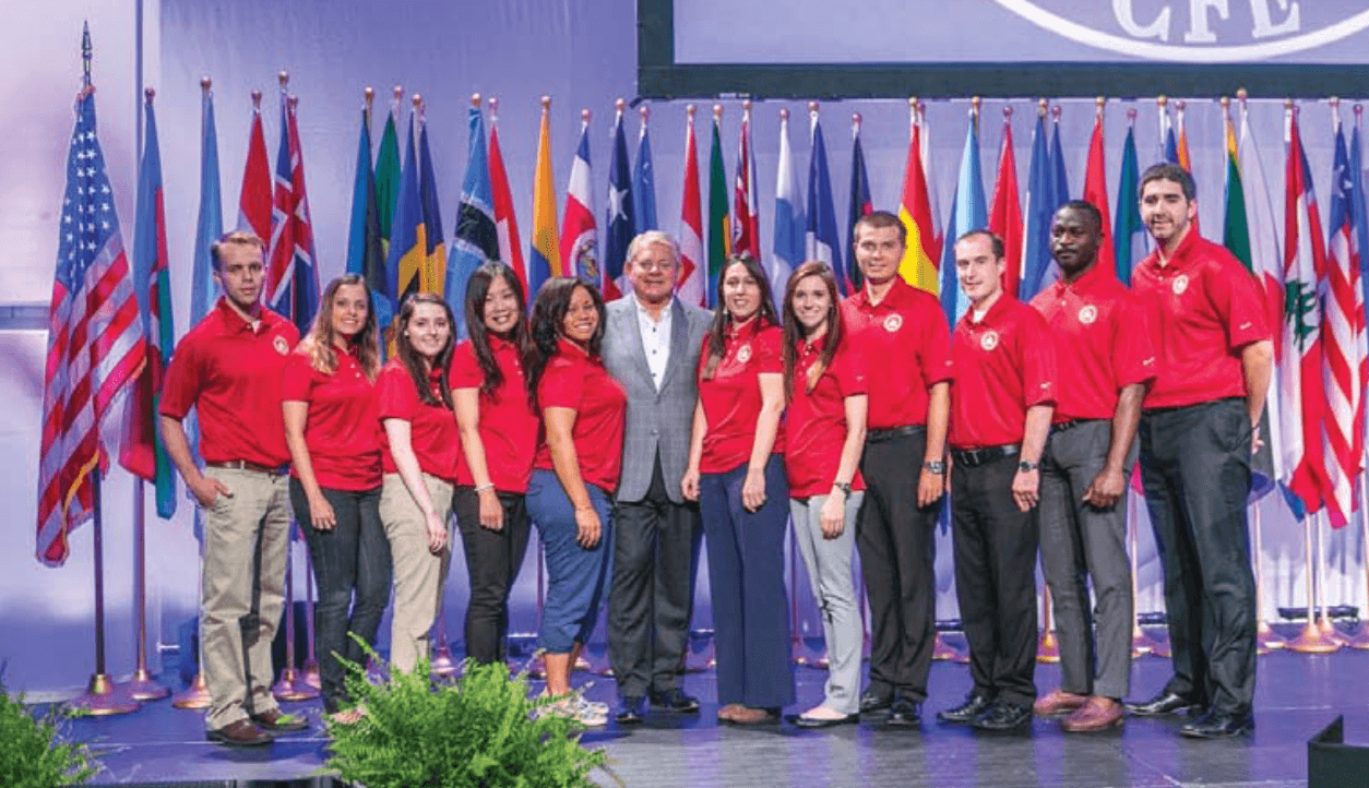 ACFE Scholarship Recipients with ACFE President and CEO Jim Ratley. Photo courtesy of the ACFE.